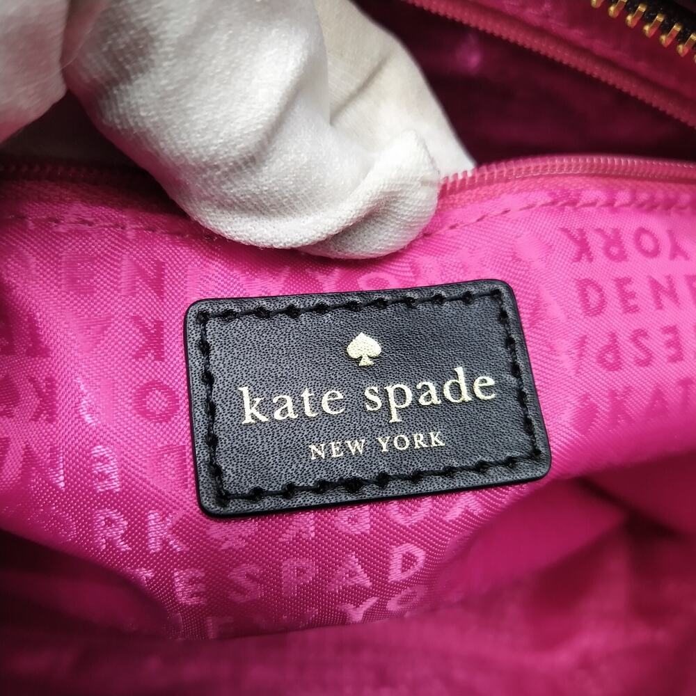 Kate Spade New York Black Leather Doublde Handles Zippet Tote Shoulder Bag - Picture 11 of 16